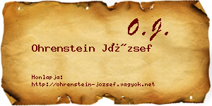 Ohrenstein József névjegykártya